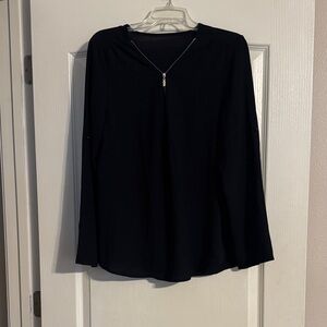 Amazon Black Women's Blouse with Zipper Detail